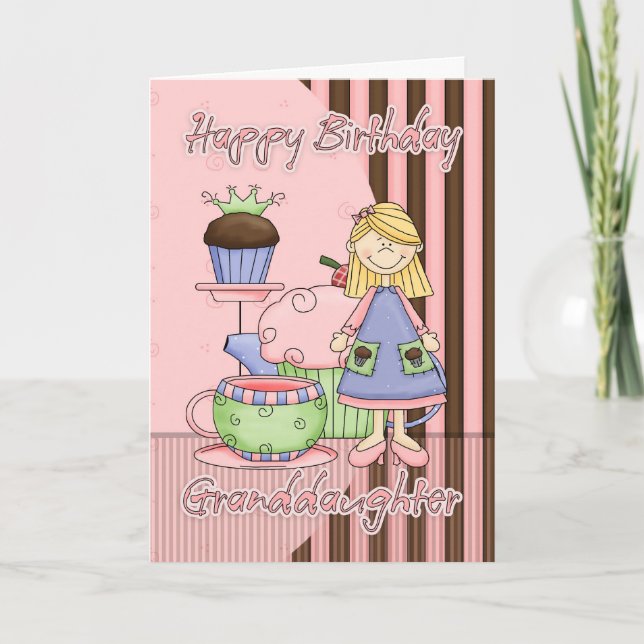 Grandtochter Niedliche Geburtstag Card - Cupcakes  Karte (Vorderseite)