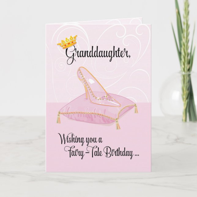 Grandtochter Pink Fairy-Tale Cinderella Birthday Karte (Vorderseite)