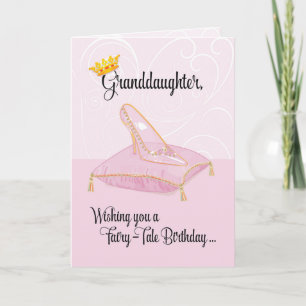 Grandtochter Pink Fairy-Tale Cinderella Birthday Karte