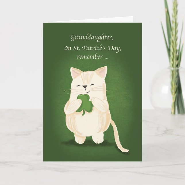 Grandtochter St. Patricks Day Niedlich Kitten Sham Karte (Vorderseite)