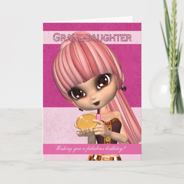 Grandtochter Trendy Birthday Girl Grußkarte Karte (Vorderseite)