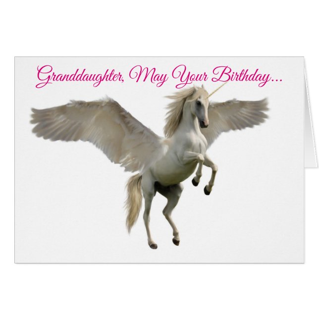 Grandtochter Unicorn Geburtstag (Vorderseite (Horizontal))