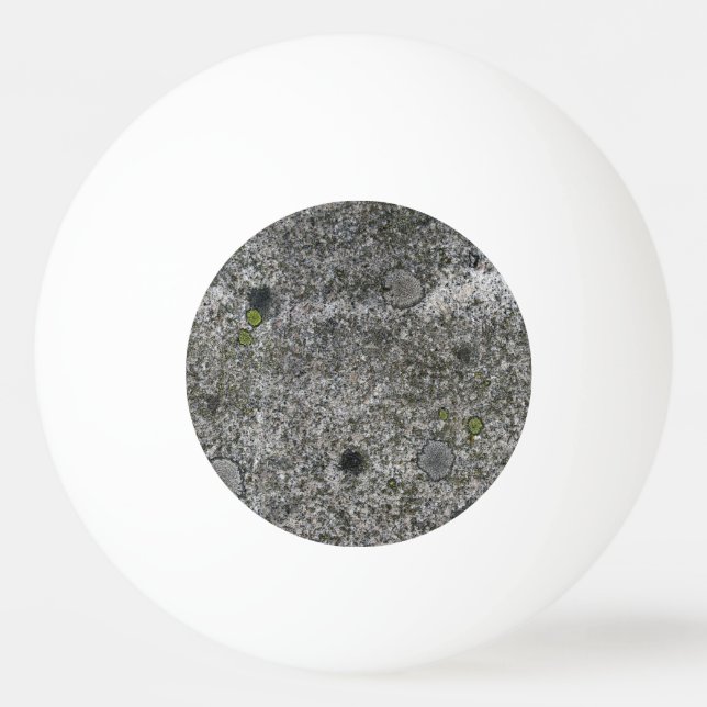 Granit-Felsen-Grau mit Moos Tischtennisball (Vorderseite)