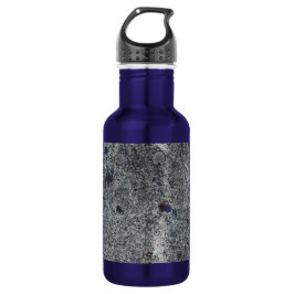 Granit-Grau mit blauen Details und Text Edelstahlflasche