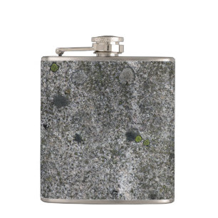 Granit-Grau mit grünem Moos Flachmann