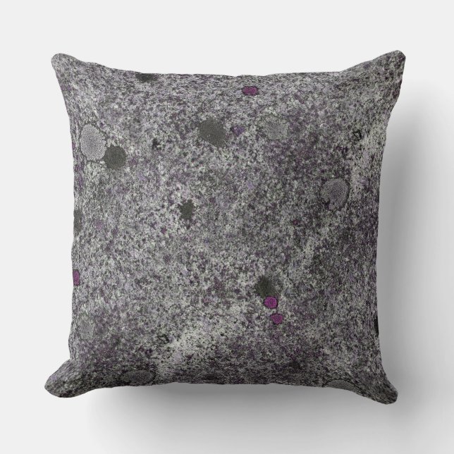 Granit-Grau mit rosa Detail Kissen (Vorderseite)