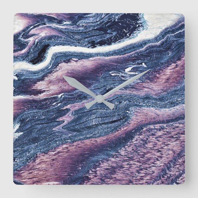 Granit-Stone-Muster Akrylwall-Uhr Quadratische Wanduhr (Vorderseite)