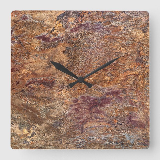 Granit-Stone-Muster Akrylwall-Uhr Quadratische Wanduhr (Vorderseite)