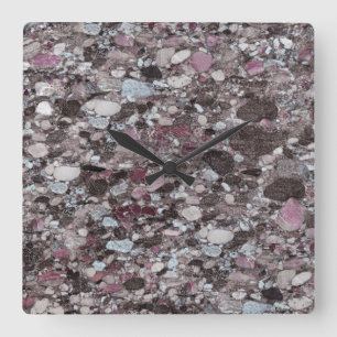 Granit-Stone-Muster Akrylwall-Uhr Quadratische Wanduhr