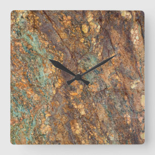 Granit-Stone-Muster Akrylwall-Uhr Quadratische Wanduhr