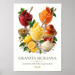 Granita Siciliana – Vintage italienisches Dessert Poster