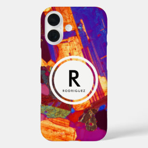 Granitdünner Abschnitt mit Gypsum-Plate-Monogramm iPhone 16 Hülle