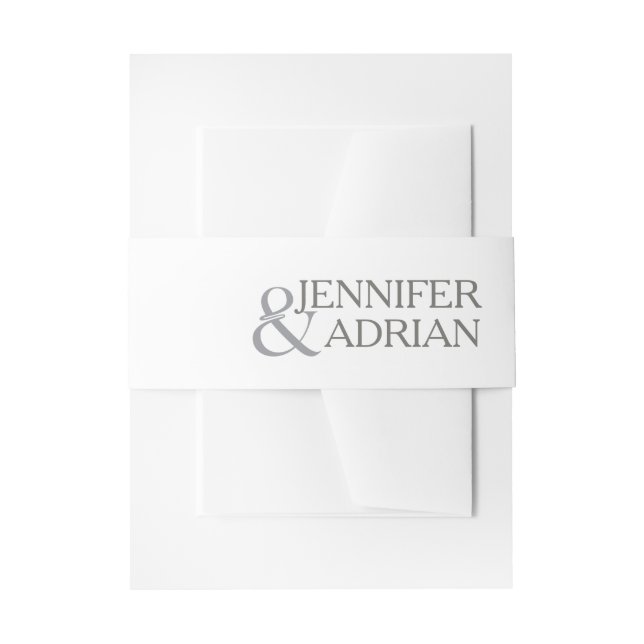 Granite Gray Wedding Details Moderne Hochzeit Einladungsbanderole (Vorderseite Beispiel)