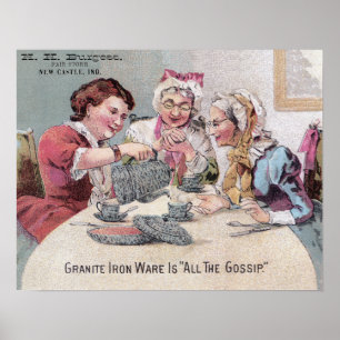 Granite Ironware Gossip und w Seller Poster