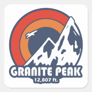 Granite Peak Montana Quadratischer Aufkleber