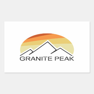 Granite Peak Montana Retro Rechteckiger Aufkleber