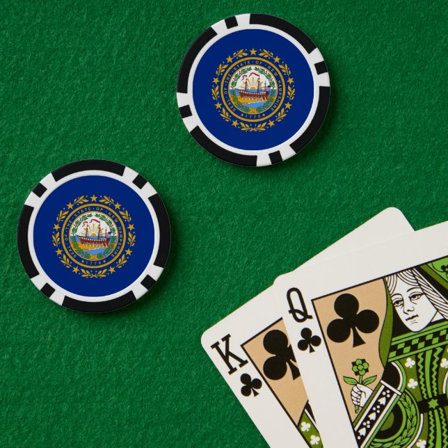 Granite Stater Flag, Flag of New Hampshire Pokerchips (Pokertisch (doppelt))