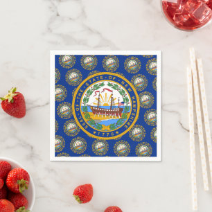 Granite Stater Flagge & Siegel, New Hampshire Serviette