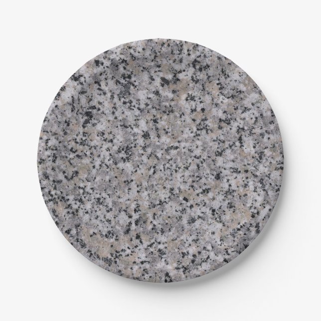 Granitfelsen Marmor Moderne Schwarz und Grau Pappteller (Vorderseite)