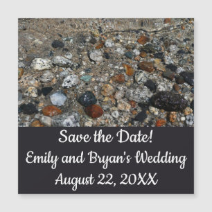 Granitkies Save the Date auf dem Tenaya-See Magnetkarte