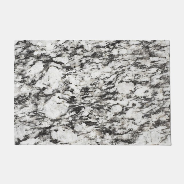 Granitstruktur | Hintergrund aus schwarzem Marmor Fußmatte (Vorderseite)