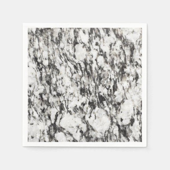 Granitstruktur | Hintergrund aus schwarzem Marmor Serviette (Vorderseite)