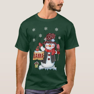 Granna Schneemann Weihnachten Zuckerstange Rot kar T-Shirt