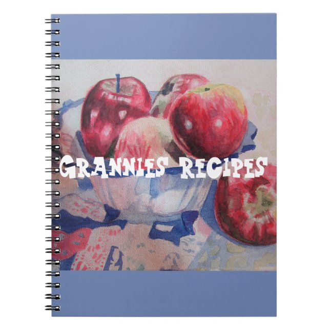 Grannies Rezepte Red Apples WasserfarbenNotebook Notizblock (Vorderseite)