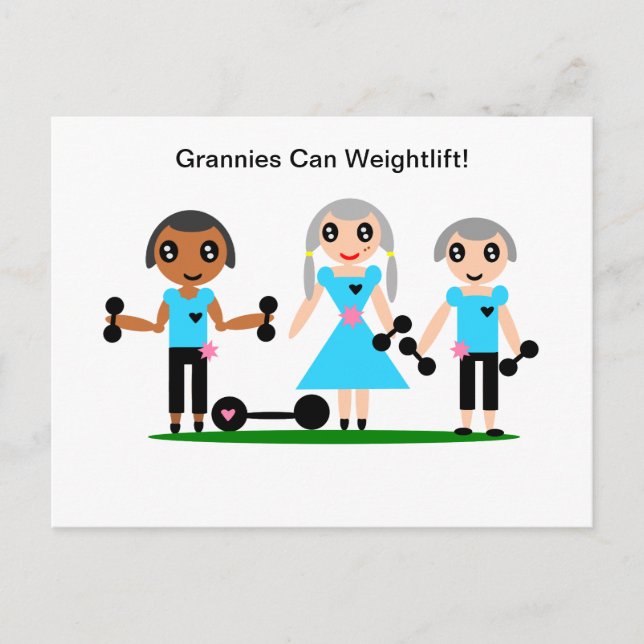 Grannies Weightlift Postkarte (Vorderseite)