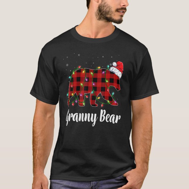 Granny Bear Buffalo Red Plaid Matching Family Chri T-Shirt (Vorderseite)