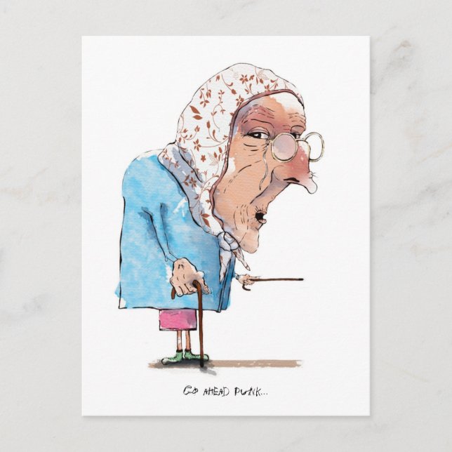 Granny bekommt eine Postkarte! Postkarte (Vorderseite)