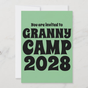 Granny Camp Retro Green Einladung