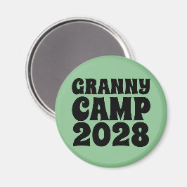 Granny Camp Retro Grüner Text Magnet