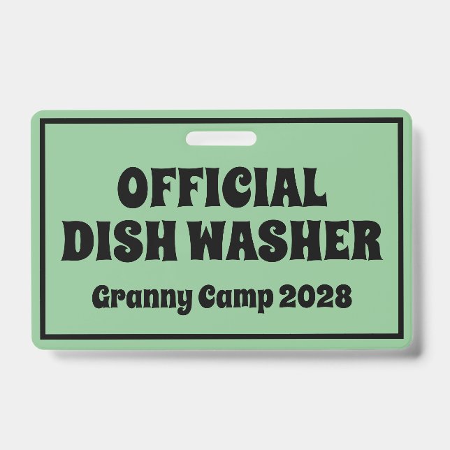 Granny Camp Retro Text Ausweis (Vorderseite)