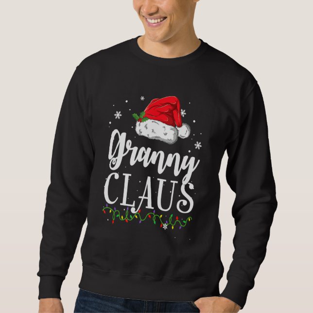 Granny Claus Christmas Pajama Familie Matching Xma Sweatshirt (Vorderseite)
