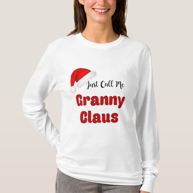 Granny Claus Christmas T-Shirt (Vorderseite)