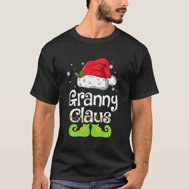 Granny Claus, Familie Matching Granny Claus Pajama T-Shirt (Vorderseite)
