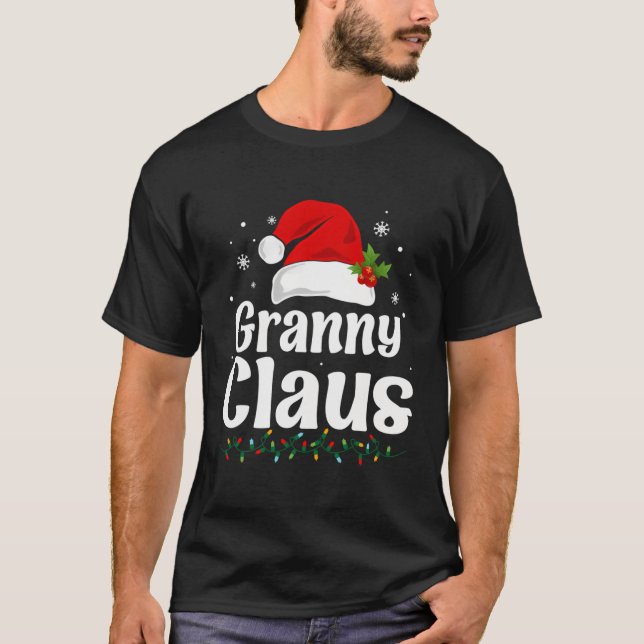 Granny Claus Weihnachtsmannmütze Herz Weihnachten  T-Shirt (Vorderseite)