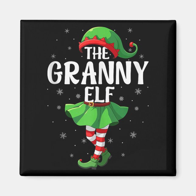 Granny Elf Christmas Grandma Women Elf Squad Xmas  Magnet (Vorne)