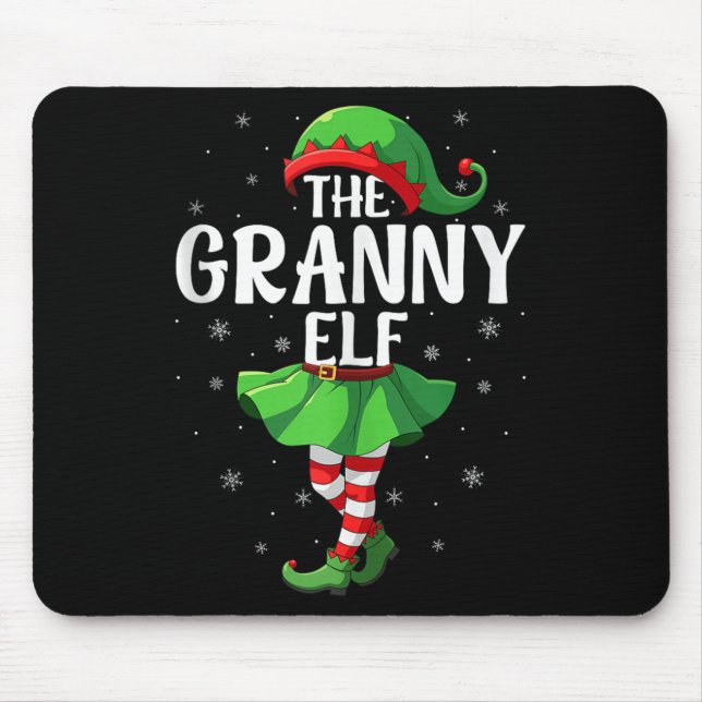 Granny Elf Christmas Grandma Women Elf Squad Xmas  Mousepad (Vorne)