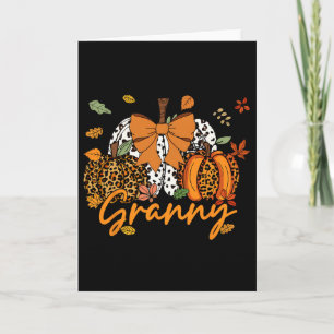 Granny Erntedank Leopard Pumpkin Coquette Bow M Karte