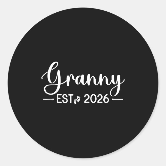 Granny Est 2026 New Matching Mother To Be 2026  Runder Aufkleber (Vorderseite)