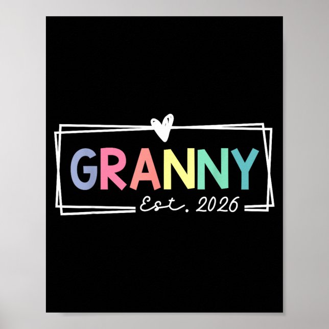 Granny Est 2026 Promoted To Grandma 2026 For Grand Poster (Vorne)