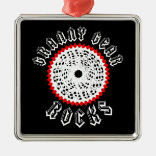 Granny Gear Rocks Cycling Ornament Aus Metall