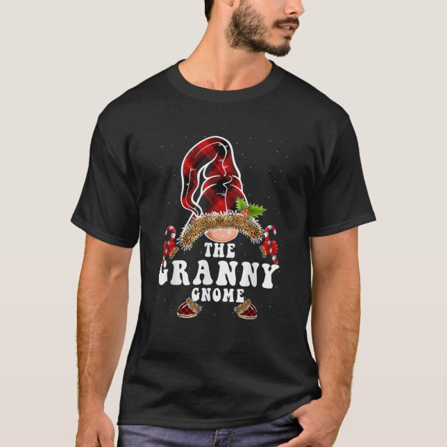 Granny Gnome Buffalo Plaid Matching Family Christm T-Shirt (Vorderseite)