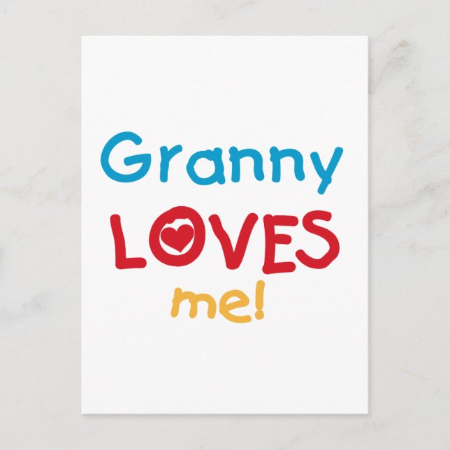 Granny Lieben Me Tshirts und Geschenke Postkarte (Vorderseite)