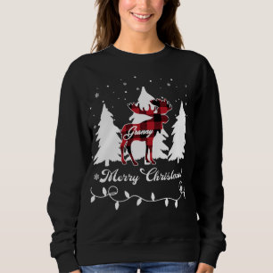 Granny Moose Büffel Rot Kariert Weihnachten passen Sweatshirt