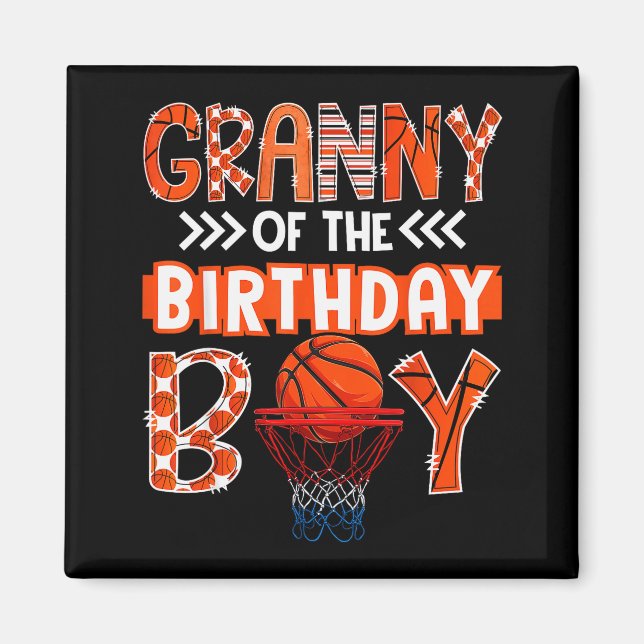 Granny Of The Birthday Boy Basketball Lover Matchi Magnet (Vorne)