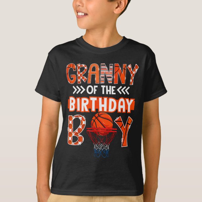Granny Of The Birthday Boy Basketball Lover Matchi T-Shirt (Vorderseite)