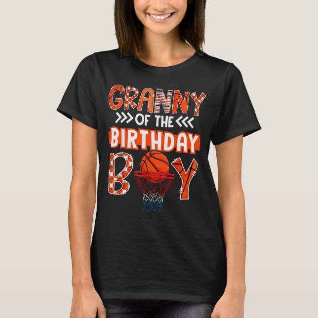 Granny Of The Birthday Boy Basketball Lover Matchi T-Shirt (Vorderseite)